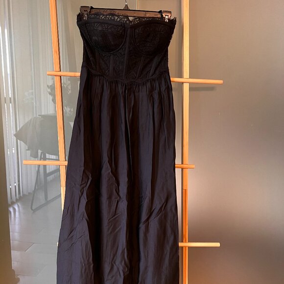 Black Corset Midi Dress - Picture 2 of 5